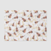 ミュージックノートビオリンと金ゴールド譜帯リボン 薄葉紙 (正面)