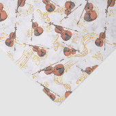 ミュージックノートビオリンと金ゴールド譜帯リボン 薄葉紙 (詳細)