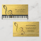 ミュージックノートピアノキーボードミュージシャン金箔 名刺 (正面/裏面)
