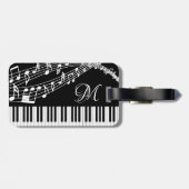 ミュージックノートピアノモノグラムカスタムカラー ラゲッジタグ (裏面横)