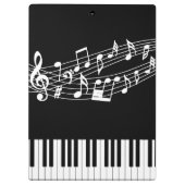 ミュージックノートピアノモノグラム名 クリップボード (裏面)