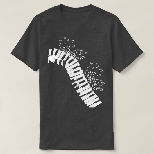 ミュージックノートピアノ Tシャツ (デザイン正面)