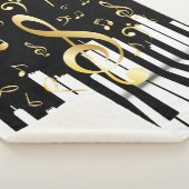 ミュージックノートピエレガントアノ鍵 シェルパブランケット (3/4)