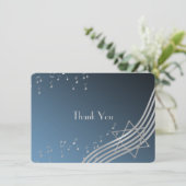 ミュージックノートフラットカードバー（ユダヤ教の）バル・ミツバーサンキューシルバー サンキューカード (スタンド正面)