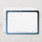 ミュージックノートフラットカードバー（ユダヤ教の）バル・ミツバーサンキューシルバー サンキューカード (裏面)