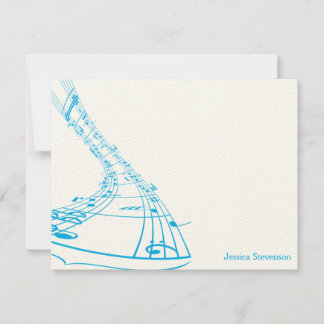 ミュージックノートフラットノートカード(青)