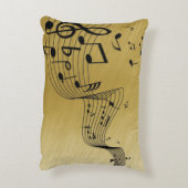 ミュージックノートブラシ金ゴールド アクセントクッション (裏面(縦))