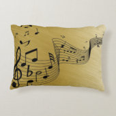 ミュージックノートブラシ金ゴールド アクセントクッション (裏面)