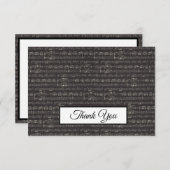 ミュージックノートブラックとホワイトパターンミュージシャン サンキューカード (正面/裏面)