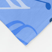 ミュージックノートブルー フリースブランケット (角)