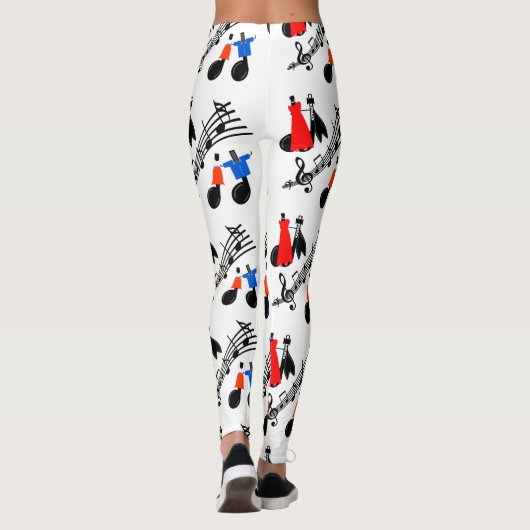 ミュージックノートプリントレギンスすべての色 レギンス (裏面)