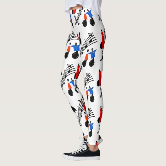 ミュージックノートプリントレギンスすべての色 レギンス (左)