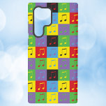 ミュージックノートポップ・アートのアートパタカラフルーン SAMSUNG GALAXY S22 ULTRAケース<br><div class="desc">音楽テーマの電話のファン？アートのパタポップ・アートのーンは好き？この電話のケースは、黄色ポップ・アートの、緑、紫、青、赤、黒で行われるカラフルノートのアートパターンを持っている。</div>