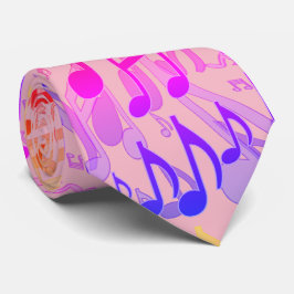 ミュージックノートミュージカルパターンおもしろい明るい色 ネクタイ