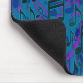 ミュージックノートミュージカルパターンブルーパープルマウスパッド マウスパッド (コーナー)