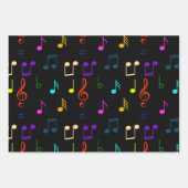 ミュージックノートミュージシャンギフトミュージカルノートアートラバー ラッピングペーパーシート (正面2)