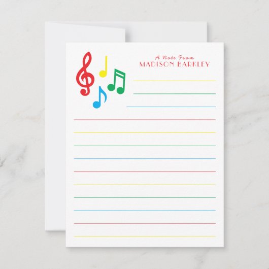 ミュージックノートミュージシャン先生サンキューカード サンキューカード (正面)