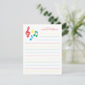 ミュージックノートミュージシャン先生サンキューカード サンキューカード (スタンド正面)