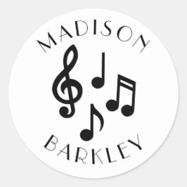 ミュージックノートミュージシャン先生 ラウンドシール