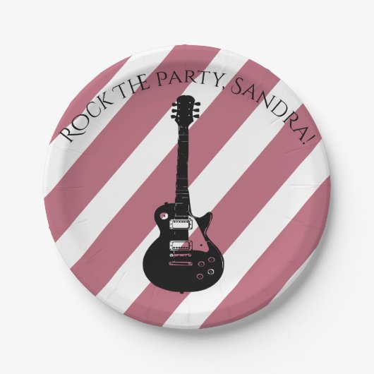 ミュージックノートラグジュアリーな白黒パーソナライゼーション ペーパープレート (正面)