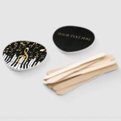 ミュージックノートラグジュアリーエレガントピアノ鍵 ハンドファン (組立なし)