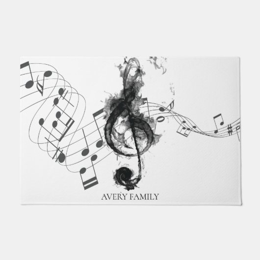 ミュージックノートラグジュアリーパーソナライズされた ドアマット (正面)