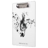 ミュージックノートラグジュアリーブラックとホワイト クリップボード (左)