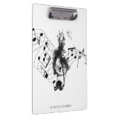 ミュージックノートラグジュアリーブラックとホワイト クリップボード (右)