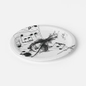 ミュージックノートラグジュアリーブラックとホワイト ペーパープレート (アングル)