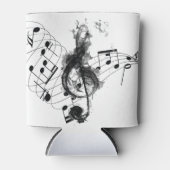 ミュージックノートラグジュアリーブラック&ホワイトデザイン 缶クーラー (正面)