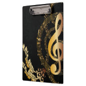 ミュージックノートラグジュアリー金ゴールドデザイン クリップボード (左)