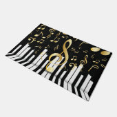 ミュージックノートラグジュアリー金ゴールドピアノ鍵 ドアマット (アングル)