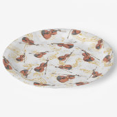 ミュージックノートヴァイオリンクリスマスホリデー ペーパープレート (アングル)