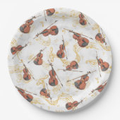 ミュージックノートヴァイオリンクリスマスホリデー ペーパープレート (正面)