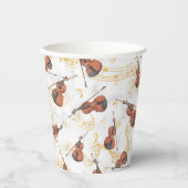 ミュージックノートヴァイオリンクリスマスホリデー 紙コップ (正面)