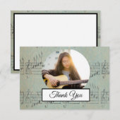 ミュージックノートヴィンテージパターンミュージックミュージシャン写真 サンキューカード (正面/裏面)