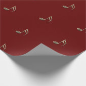 ミュージックノートヴィンテージ金ゴールド赤 ラッピングペーパー (角)