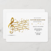 ミュージックノート卒業パーティー招待状 招待状 (正面/裏面)