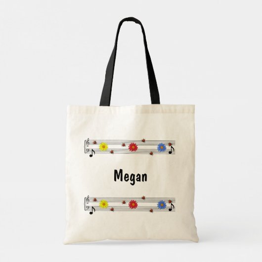 ミュージックノート名前をカスタムするトートバッグ トートバッグ (裏面)