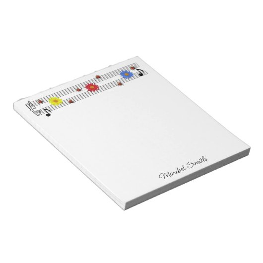 ミュージックノート名前をカスタムするメモ帳 ノートパッド (アングル)