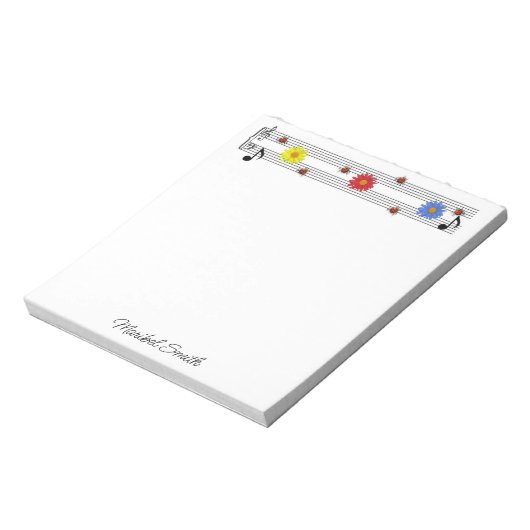 ミュージックノート名前をカスタムするメモ帳 ノートパッド (回転)
