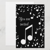 ミュージックノート招待状_ひな形 (正面/裏面)