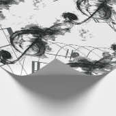 ミュージックノート白黒ラグジュアリー ラッピングペーパー (角)