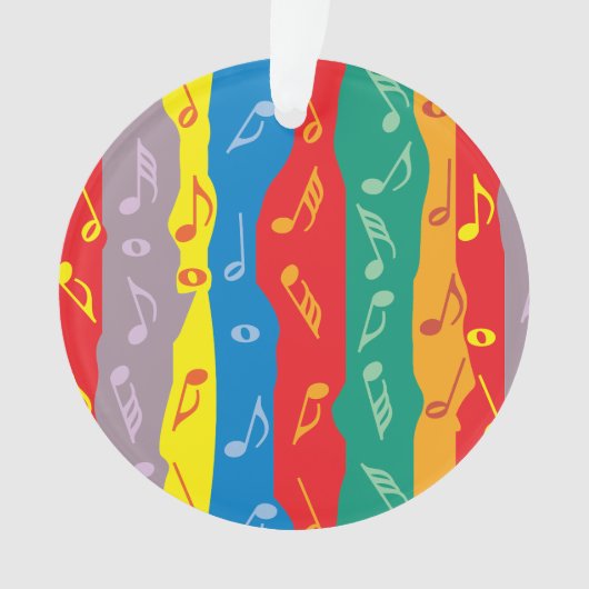 ミュージックノート縦型ストライプオーナメント オーナメント (正面)