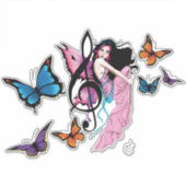 ミュージックノート蝶フェアリー シール (正面)