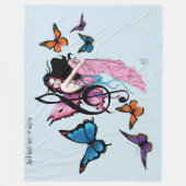 ミュージックノート蝶フェアリー フリースブランケット (正面)