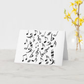ミュージックノート誕生日カード – カスタマイズ可能な文字 カード (黄色い花)