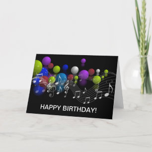 ミュージックノート誕生日グリーティングカード カード