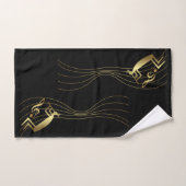 ミュージックノート金ゴールドココペリタオル バスタオルセット (ハンドタオル)