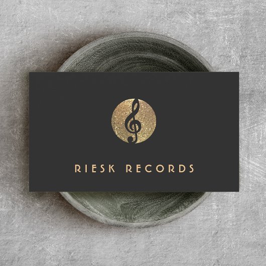 ミュージックノート金ゴールドシークインミュージシャン 名刺